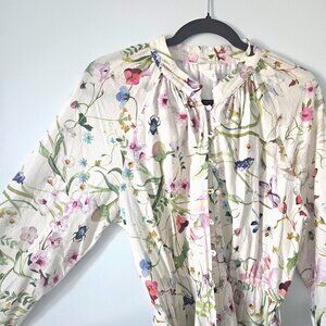 H&M floral linen blend midi dress 🪲